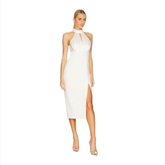 CINQ A SEPT Emerie Dress Ivory White Midi $595 NWT Sz 2 - Picture 1 of 6